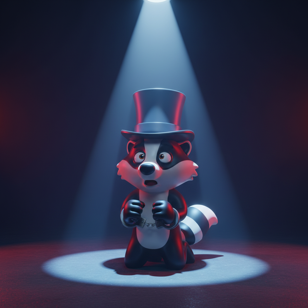 Suspect mugshot — apprehended under spotlight